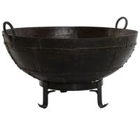 DKD Home Decor Macetero de Hierro Anforas 24 Marrón con Soporte y Asas