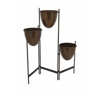 DKD Home Decor Macetero de Metal Cobrizo y Negro 35x26,5x105 cm