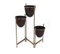DKD Home Decor Macetero Metal Dorado 30x21x80 cm