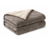 DKD Home Decor Manta de Franela Gris Claro 220x240 cm