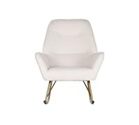 DKD Home Decor Mecedora Borreguito Blanco y Dorado