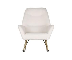 DKD Home Decor Mecedora Borreguito Blanco y Dorado