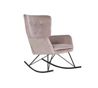 DKD Home Decor Mecedora Rosa de Poliéster y Metal