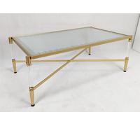 DKD Home Decor Mesa de Centro de Metal y Acrílico Dorado