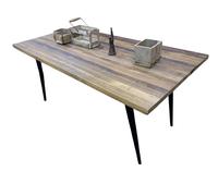 DKD Home Decor Mesa de Comedor de Madera Reciclada y Hierro 180x90x76
