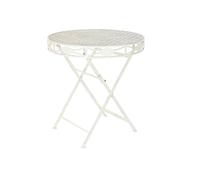DKD Home Decor Mesa Redonda de Comedor Plegable en Metal Blanco