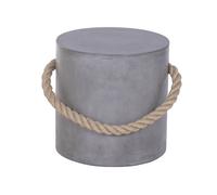 DKD Home Decor Mesita Auxiliar Hormigón y Cuerda Mate Gris