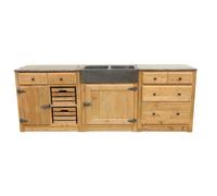 DKD Home Decor Mueble Cocina Set 3 Piezas Piedra Sinterizada