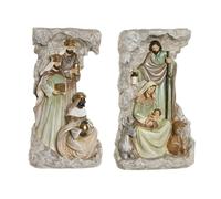 DKD Home Decor Nacimiento de Resina Multicolor Pack de 2