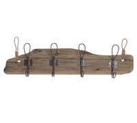 DKD Home Decor Perchero Paulownia y Metal Natural/Negro 91x12x23 cm