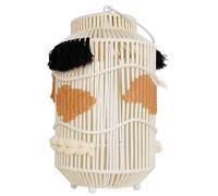 DKD Home Decor Portavelas Algodón Cristal Blanco con Flecos