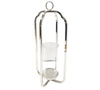 DKD Home Decor Portavelas de Acero y Cristal Cromado Plateado