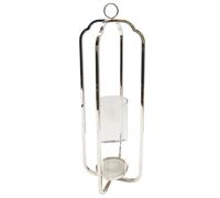 DKD Home Decor Portavelas de Acero y Cristal Cromado Plateado