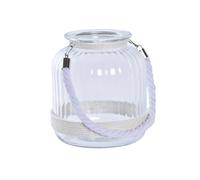 DKD Home Decor Portavelas de Cristal con Cuerda 18x20x21