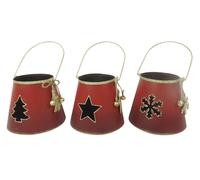 DKD Home Decor Portavelas de Metal y Cristal 12x12x11 cm Surtido de 3 Unidades
