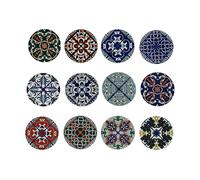 DKD Home Decor Posavasos Azulejos Dolomite 10,8x10,8x0,7 cm Surtido 12 Unidades