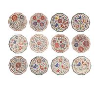 DKD Home Decor Posavasos de Dolomita con Diseño de Pájaros, Surtido de 12 Unidades