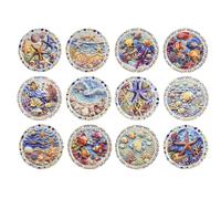 DKD Home Decor Posavasos de Dolomita Marino 12 Unidades