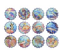 DKD Home Decor Posavasos de Dolomita Marino Surtido de 12 Unidades