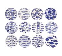 DKD Home Decor Posavasos de Dolomita y Corcho, Surtido de 12 Piezas