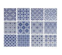 DKD Home Decor Posavasos de Dolomite Azulejo Surtido 12 Unidades