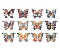 DKD Home Decor Posavasos de Dolomite con Mariposas, Multicolor, Set de 12