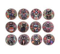 DKD Home Decor Posavasos de Dolomite Gatitos Surtido de 12 Unidades