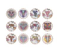 DKD Home Decor Posavasos Elefant Surtido de 12 Unidades