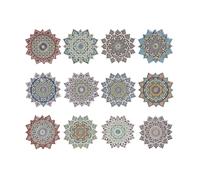 DKD Home Decor Posavasos Mandala de Dolomite, Surtido de 12 unidades