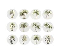 DKD Home Decor Posavasos Palmera de Dolomita Surtido de 12 Unidades