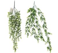 DKD Home Decor Rama de PE y Metal Colgante Verde (Surtido de 2)