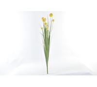 DKD Home Decor Rama PE con Pompon Amarillo y Verde 12X12X100