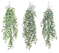 DKD Home Decor Ramas Decorativas Colgantes de PE y Metal, Surtido de 3, Verde