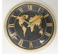 DKD Home Decor Reloj de Pared Mapamundi Pack de 2 en Hierro y Cristal, Surtido de Colores de 46x46 cm