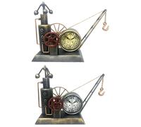 DKD Home Decor Reloj de Sobremesa de Hierro con Grúa