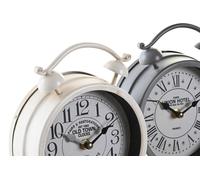 DKD Home Decor Reloj de Sobremesa de Hierro y Cristal, Surtido de 2 Colores