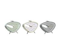 DKD Home Decor Reloj Despertador de la Marca, Color Blanco, de PVC y Metal (11,5 x 4 x 10 centímetros)