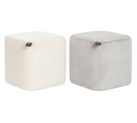 DKD Home Decor Reposapiés de Poliester y PU Pack de 2, Surtido Gris/Beige