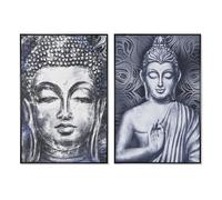 DKD Home Decor Set de 2 Cuadros Enmarcados Buda, 83x4,5x123 cm