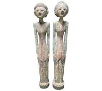 DKD Home Decor Set de 2 Figuras de Madera Talladas en Policromía