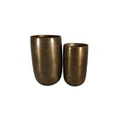 DKD Home Decor Set de 2 Maceteros de Aluminio Envejecido 35x35x63 cm