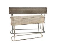DKD Home Decor Set de 2 Maceteros de Metal Envejecido Gris y Blanco