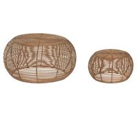 DKD Home Decor Set de 2 Mesas de Centro Bali de Ratán Natural