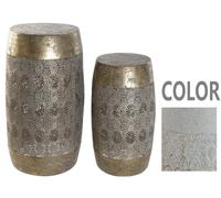 DKD Home Decor Set de 2 Mesitas Auxiliares de Metal con Acabado Envejecido