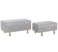 DKD Home Decor Set de 2 Piezas con Almacenaje Interior Gris Claro y Marrón