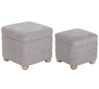 DKD Home Decor Set de 2 Reposapiés con Almacenaje Interior, Marrón