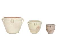 DKD Home Decor Set de 3 Ánforas de Terracota Jerba en Color Crudo