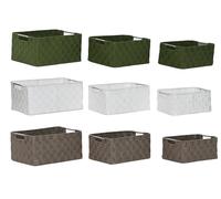 DKD Home Decor Set de 3 Cestos de Almacenaje Brillantes Surtidos