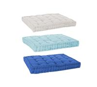 DKD Home Decor Set de 3 Cojines de Suelo de Algodón 110x78x12 cm