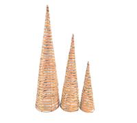 DKD Home Decor Set de 3 Conos LED Iridiscentes 20x20x80 cm